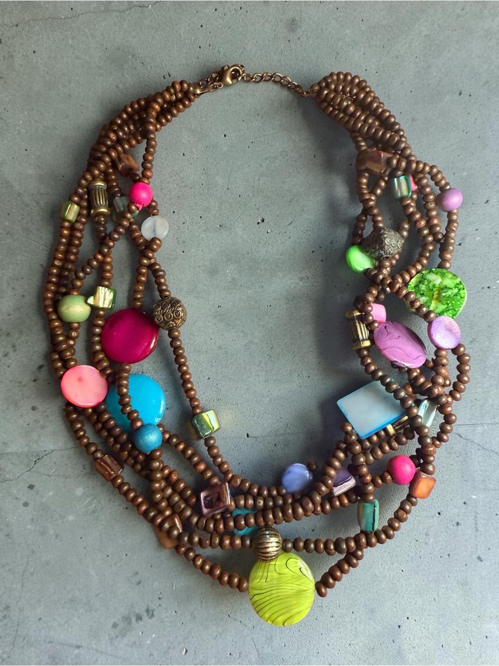 Multicolor Beaded Statement Necklace - Women Jewelry